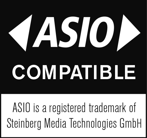 ASIO Compatible — ASIO is a registered trademark of Steinberg Media Technologies GmbH